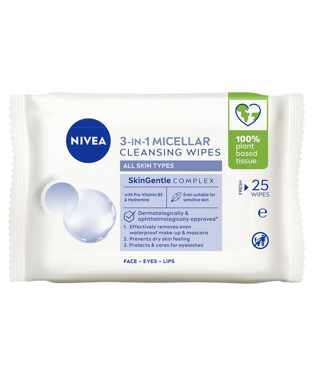 NIVEA Daily Essentials Biodegradable Micellar Cleansing Wipes 25pk