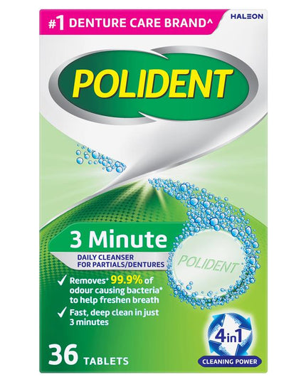 Polident Denture Cleanser Fresh Active Tablets 36