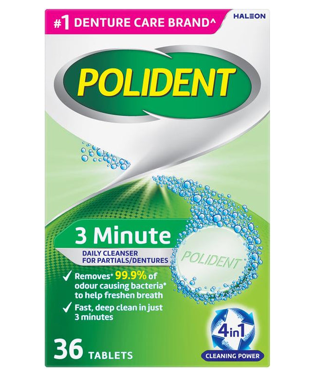 Polident Denture Cleanser Fresh Active Tablets 36