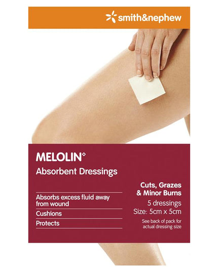 Melolin 5cm x 5cm 5 Pack