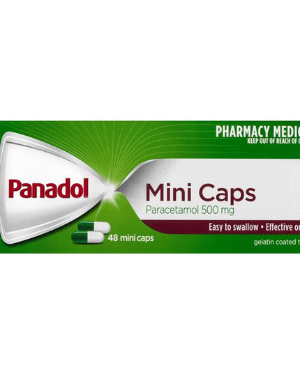 Panadol Mini Caps for Pain Relief Paracetamol 500mg 48