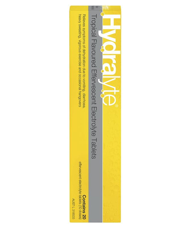 Hydralyte Electrolyte Effervescent Tropical 20 Tablets