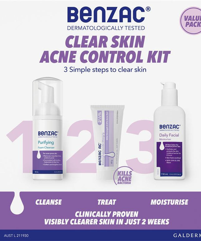 Benzac Acne Control 3 Step Acne Starter Kit