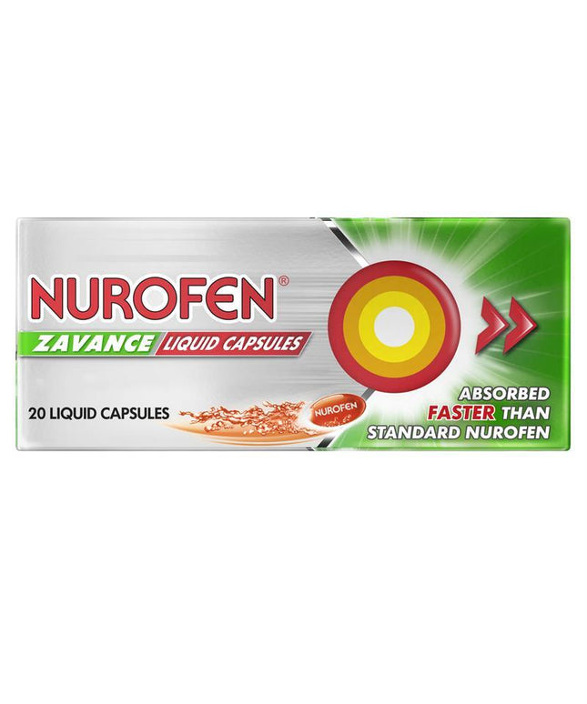 Nurofen Zavance Fast Pain Relief Liquid Capsules 200mg Ibuprofen 20 pack