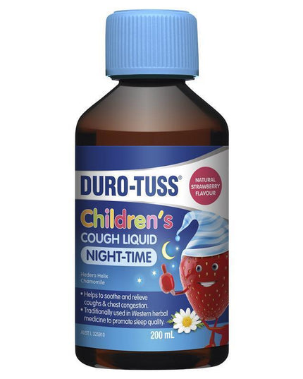 DURO-TUSS Children's Cough Liquid Night-Time Strawberry 200mL