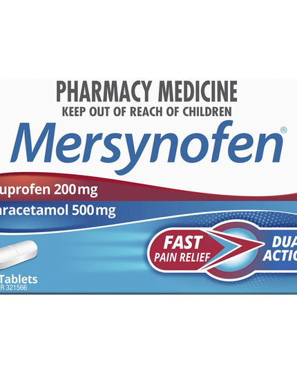Mersynofen Pain Relief Tablets with Paracetamol + Ibuprofen 12 Pack