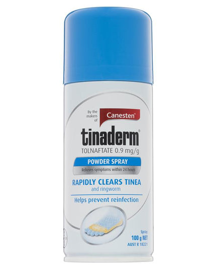 Canesten Tinaderm Tolnaftate Tinea and Ringworm Powder Spray 100g