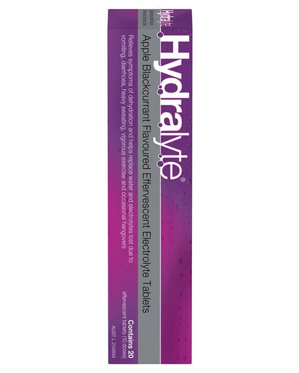 Hydralyte Electrolyte Effervescent Apple Blackcurrant 20 Tablets