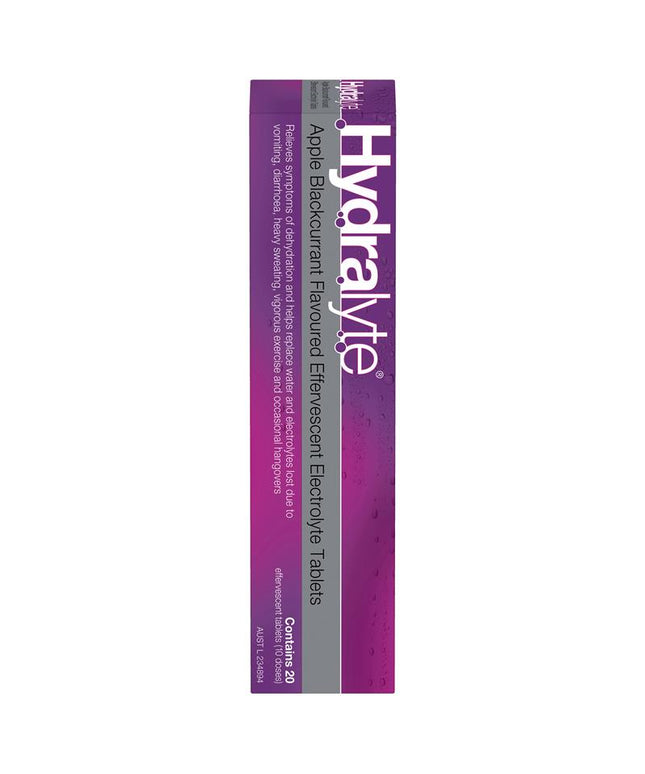 Hydralyte Electrolyte Effervescent Apple Blackcurrant 20 Tablets