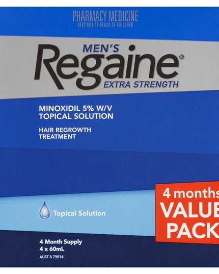 Regaine Men's Extra Strength Minoxidil Hair Regrowth Treatment 4 x 60mL