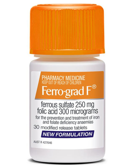 Ferro-Grad F Iron & Folic Acid 30 Tablets NEW