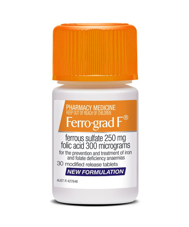 Ferro-Grad F Iron & Folic Acid 30 Tablets NEW