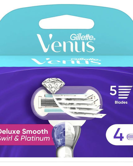 Gillette Venus Deluxe Smooth Swirl Blade Refills 4 Pack