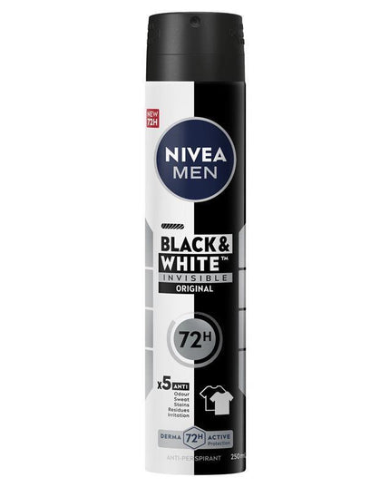 NIVEA MEN Black & White Power Aerosol Deodorant 72H Protection 250ml