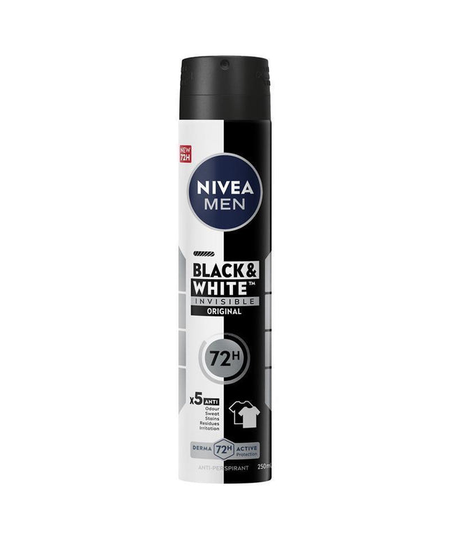 NIVEA MEN Black & White Power Aerosol Deodorant 72H Protection 250ml