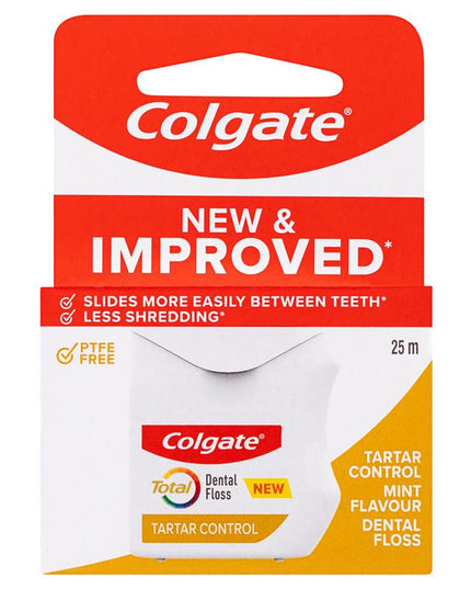 Colgate Total Tartar Control Durable Oral Care Dental Floss 25m