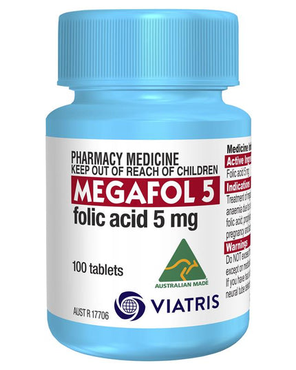 Megafol 5mg Folic Acid Tablets 100