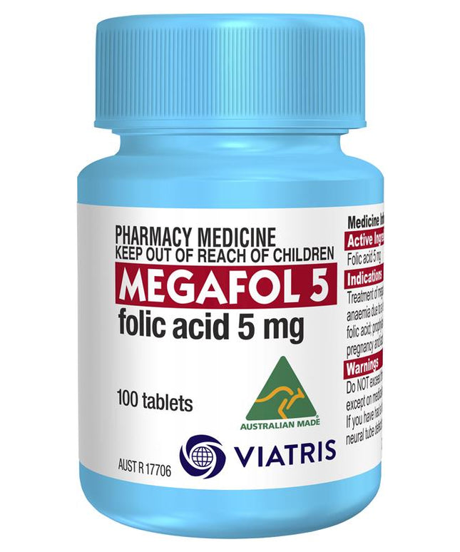 Megafol 5mg Folic Acid Tablets 100