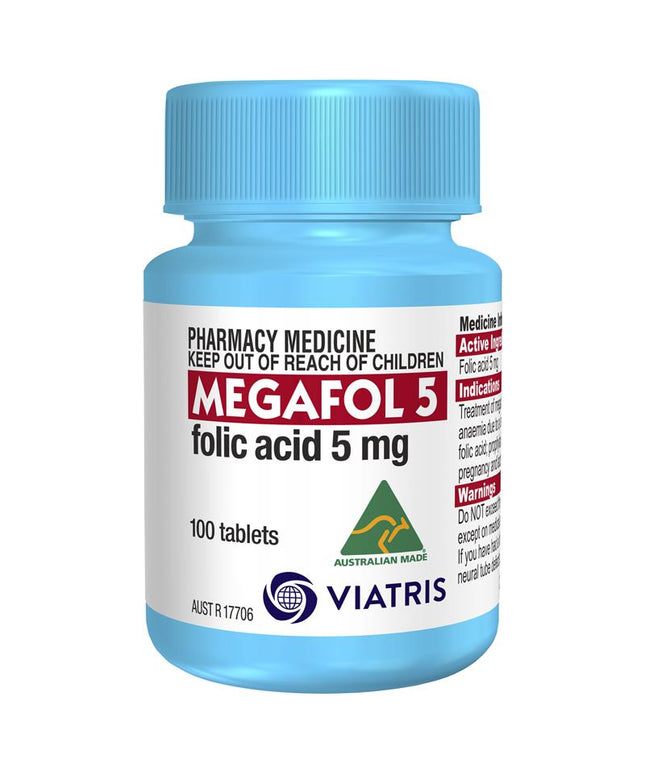 Megafol 5mg Folic Acid Tablets 100
