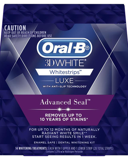 Oral B 3D White Luxe Advanced Seal 14 Teeth Whitening Treatments