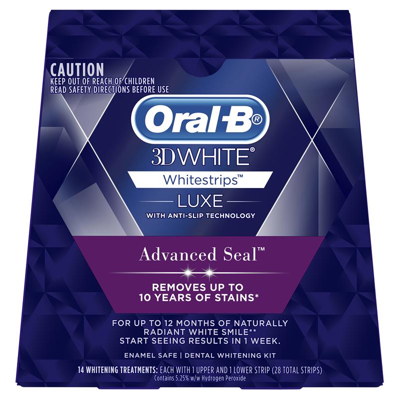 Oral B 3D White Luxe Advanced Seal 14 Teeth Whitening Treatments