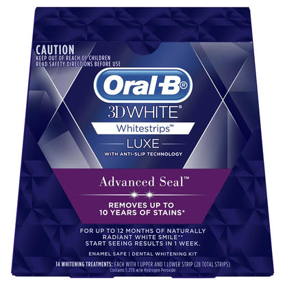Oral B 3D White Luxe Advanced Seal 14 Teeth Whitening Treatments