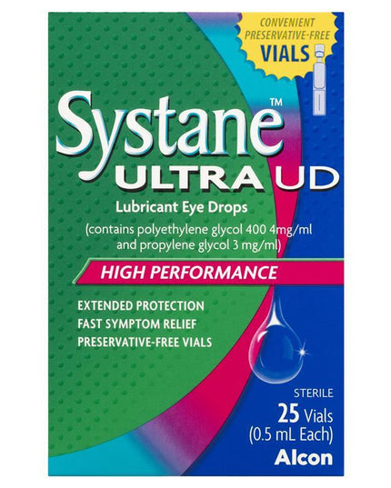 Systane Ultra Lubricant Eye Drops Preservative Free Unit Dose 25 x 0.5ml Vials