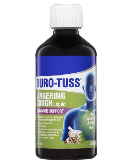 DURO-TUSS Lingering Cough Liquid Immune Support Blackberry & Vanilla 200mL