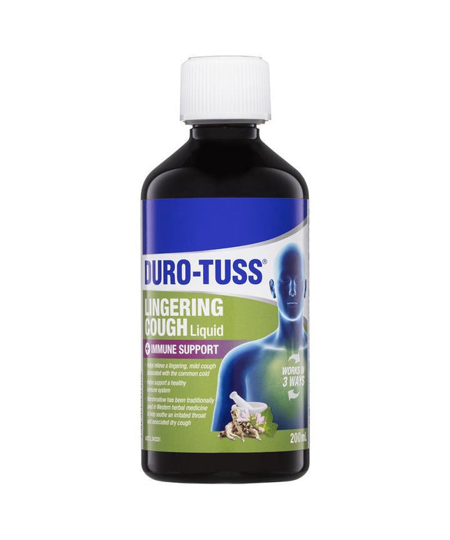 DURO-TUSS Lingering Cough Liquid Immune Support Blackberry & Vanilla 200mL