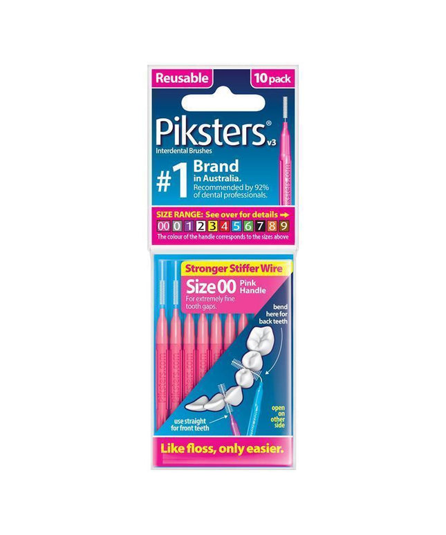 Piksters Interdental Brushes Size 00 Pink 10 Pack
