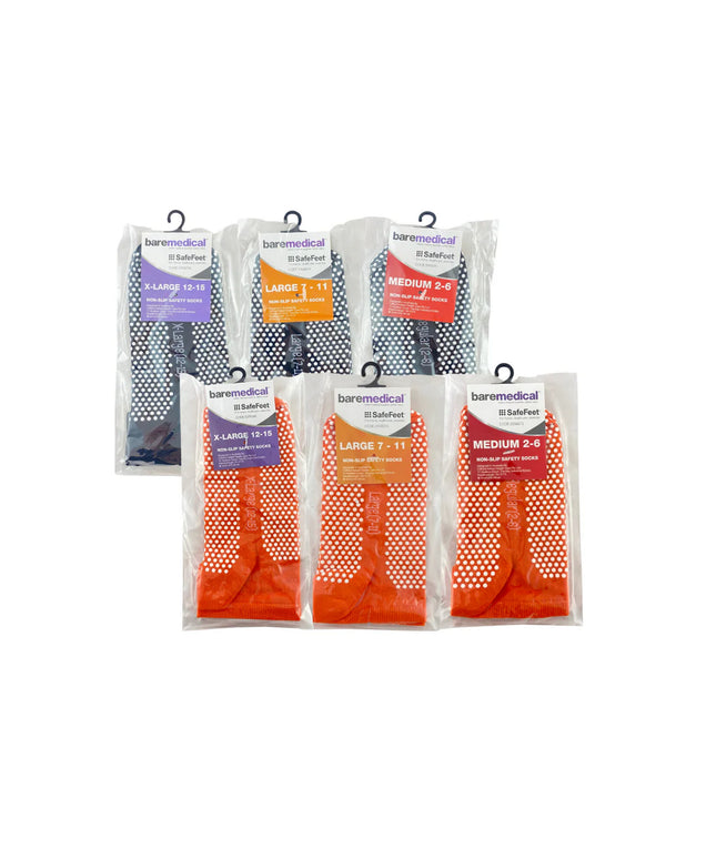 SafeFeet Non Slip Grip Socks - 1 Pair