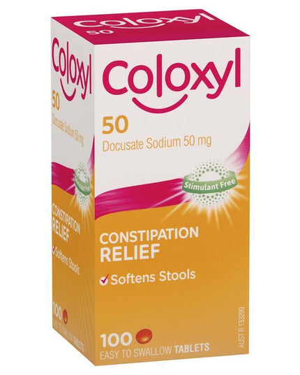 Coloxyl 50mg 100 Tablets Filmcoat