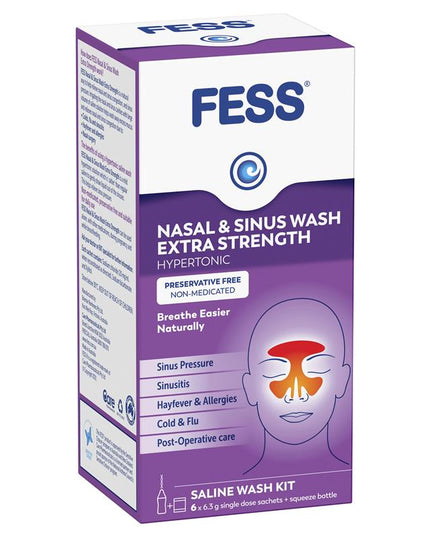 Fess Nasal & Sinus Wash Extra Strength Starter Kit 6 Sachets