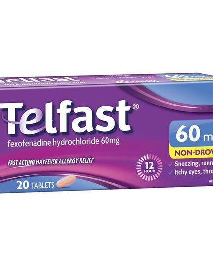 Telfast 60mg 20 Tablets