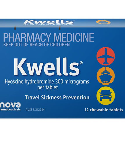 Kwells Travel Sickness 12 Chewable Tablets