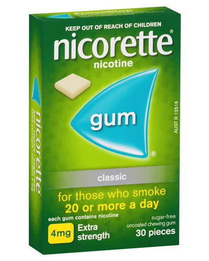 Nicorette Quit Smoking Extra Strength Nicotine Gum Classic 30 Pack
