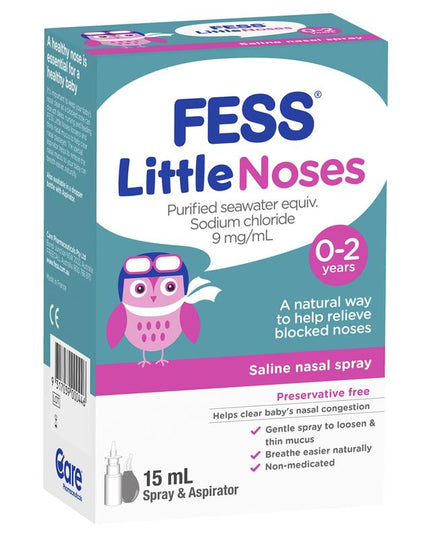 Fess Little Noses Saline Nose Spray + Aspirator 15ml