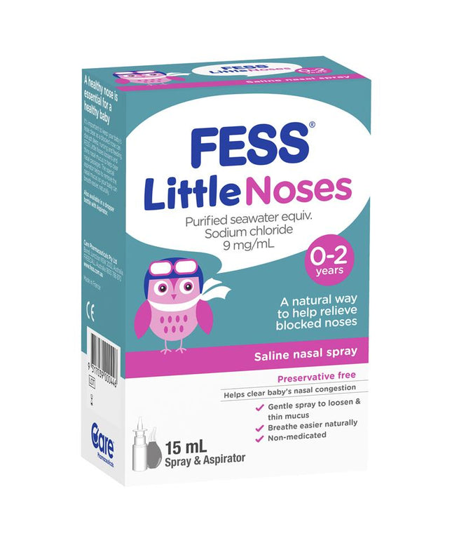 Fess Little Noses Saline Nose Spray + Aspirator 15ml