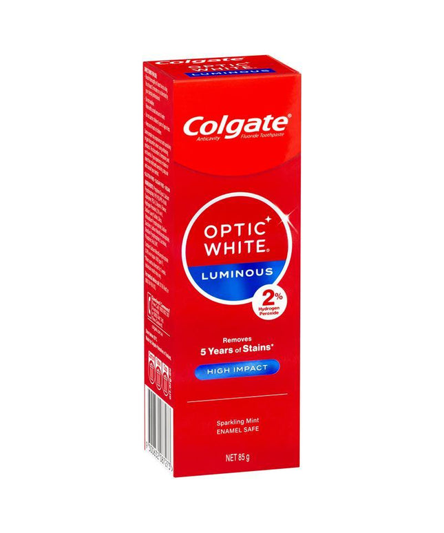 Colgate Toothpaste Optic White Luminous High Impact Teeth Whitening 85g