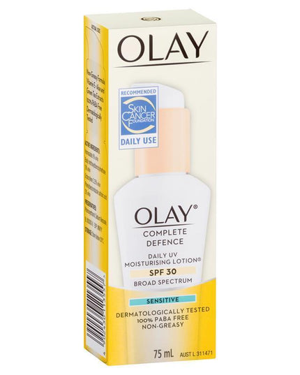 Olay Complete Defence Daily UV Moisturising Lotion Sensitive SPF 30 75mL