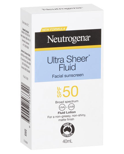 Neutrogena Ultra Sheer Face Fluid Facial Sunscreen SPF 50 40ml