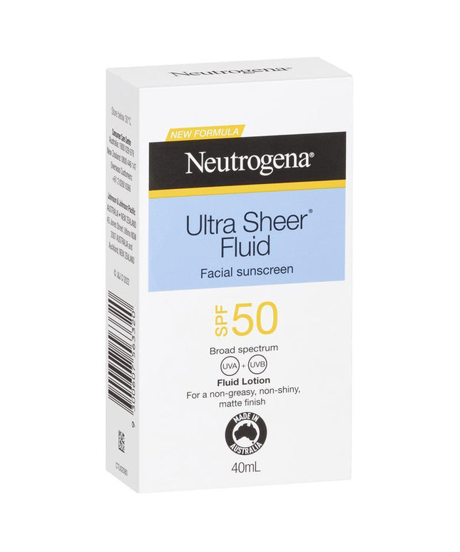 Neutrogena Ultra Sheer Face Fluid Facial Sunscreen SPF 50 40ml