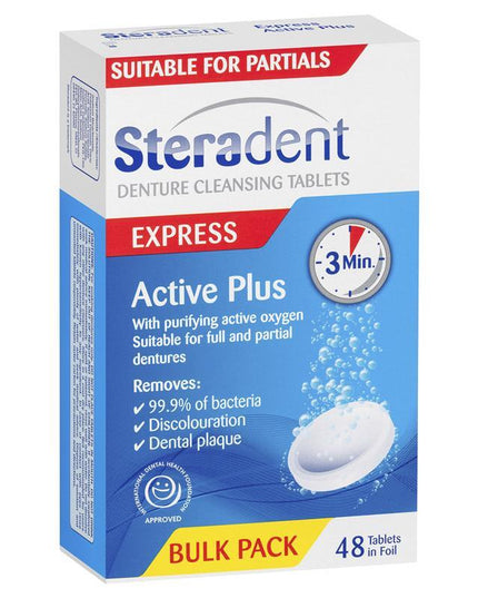 Steradent Active Plus Denture Cleansing 48 Tablets