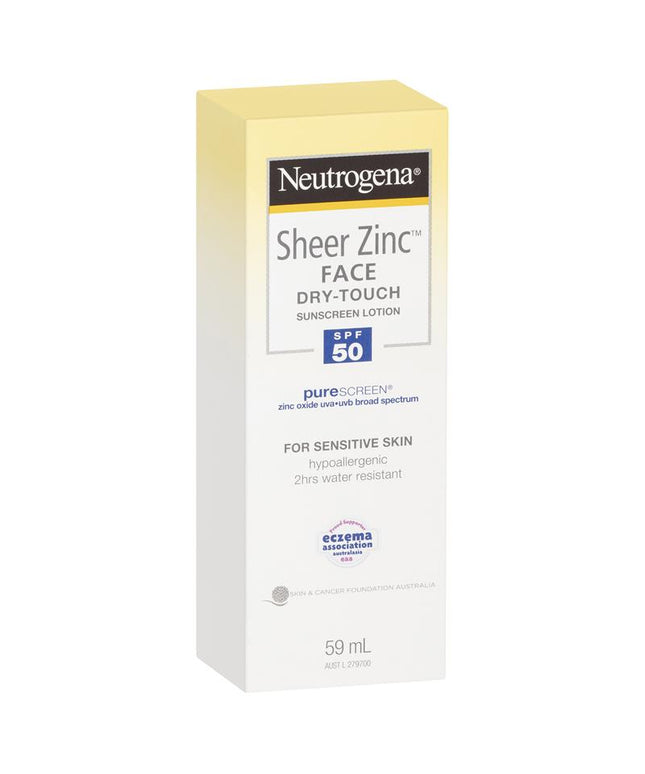 Neutrogena Sheer Zinc Face Dry-Touch Sunscreen Lotion SPF50 59mL