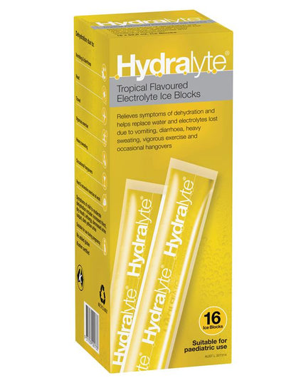 Hydralyte Electrolyte Ice Blocks Tropical 16
