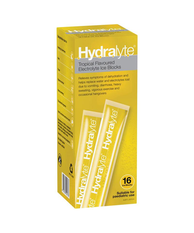 Hydralyte Electrolyte Ice Blocks Tropical 16