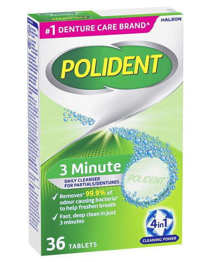 Polident Denture Cleanser Fresh Active Tablets 36