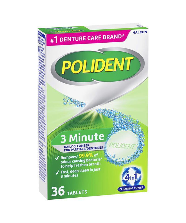 Polident Denture Cleanser Fresh Active Tablets 36