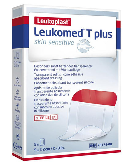 Leukomed T Plus Skin Sensitive Transparent 5cm x 7.2cm 5 Pack