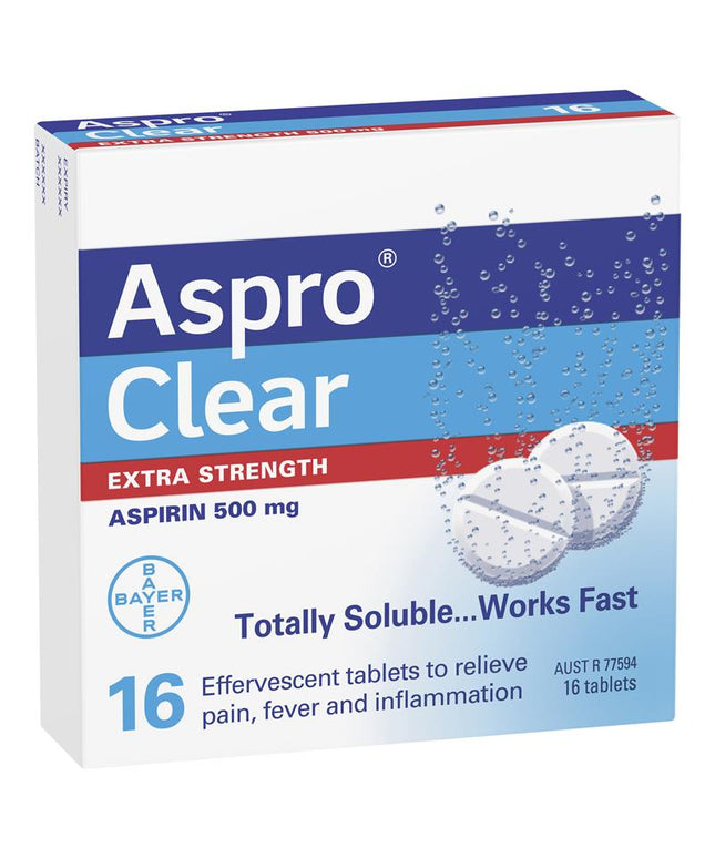 Aspro Clear Extra Strength Pain Relief 16 Soluble Tablets